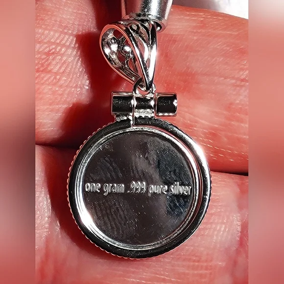 ✌️💨 Legalize Nature .999 Fine Silver Pendant 1.3" Long - Picture 3 of 5